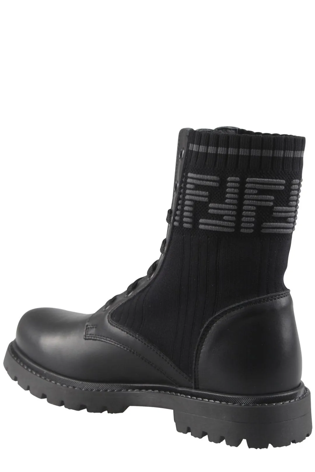 Fendi Kids FF Motif Lace-Up Boots