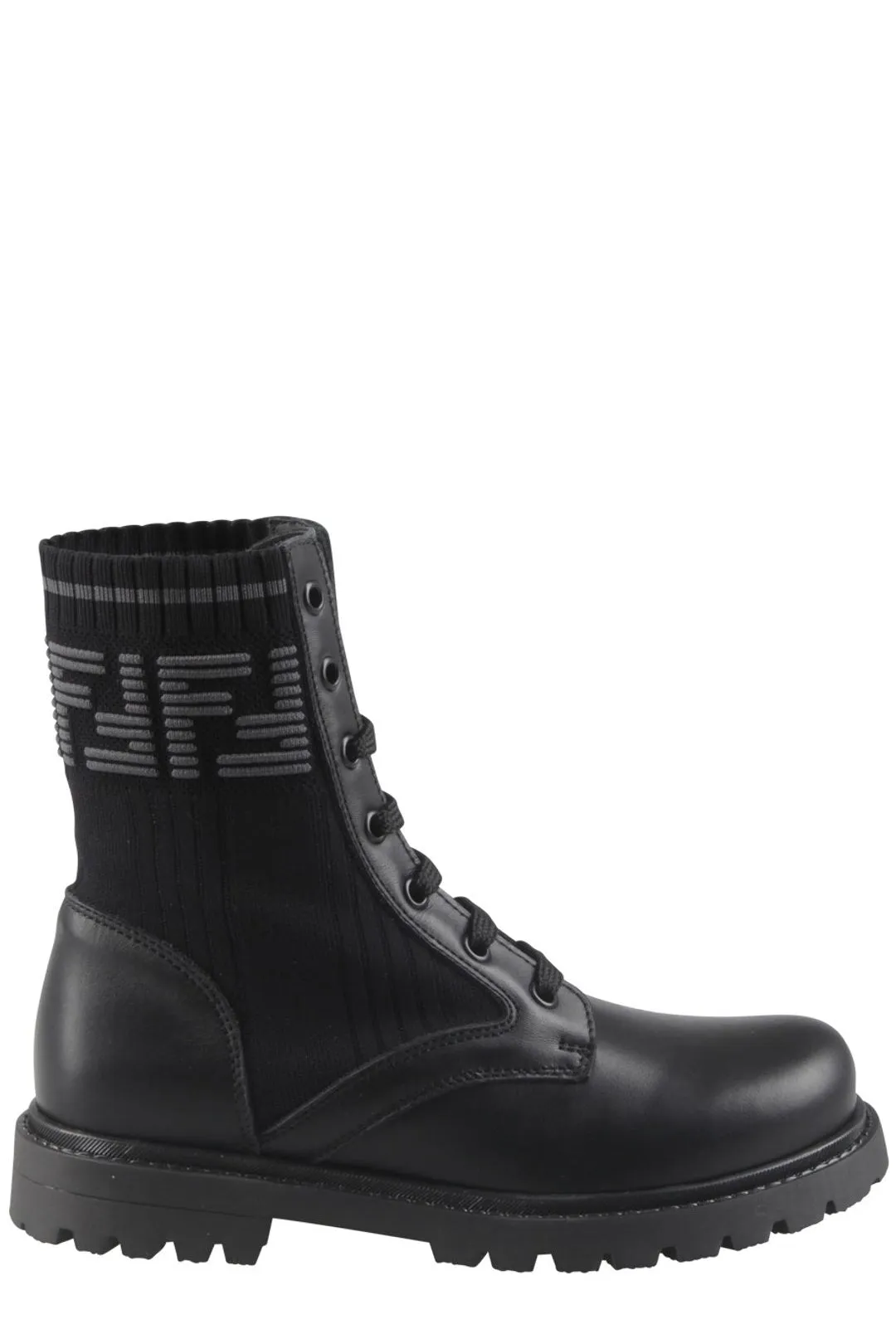 Fendi Kids FF Motif Lace-Up Boots