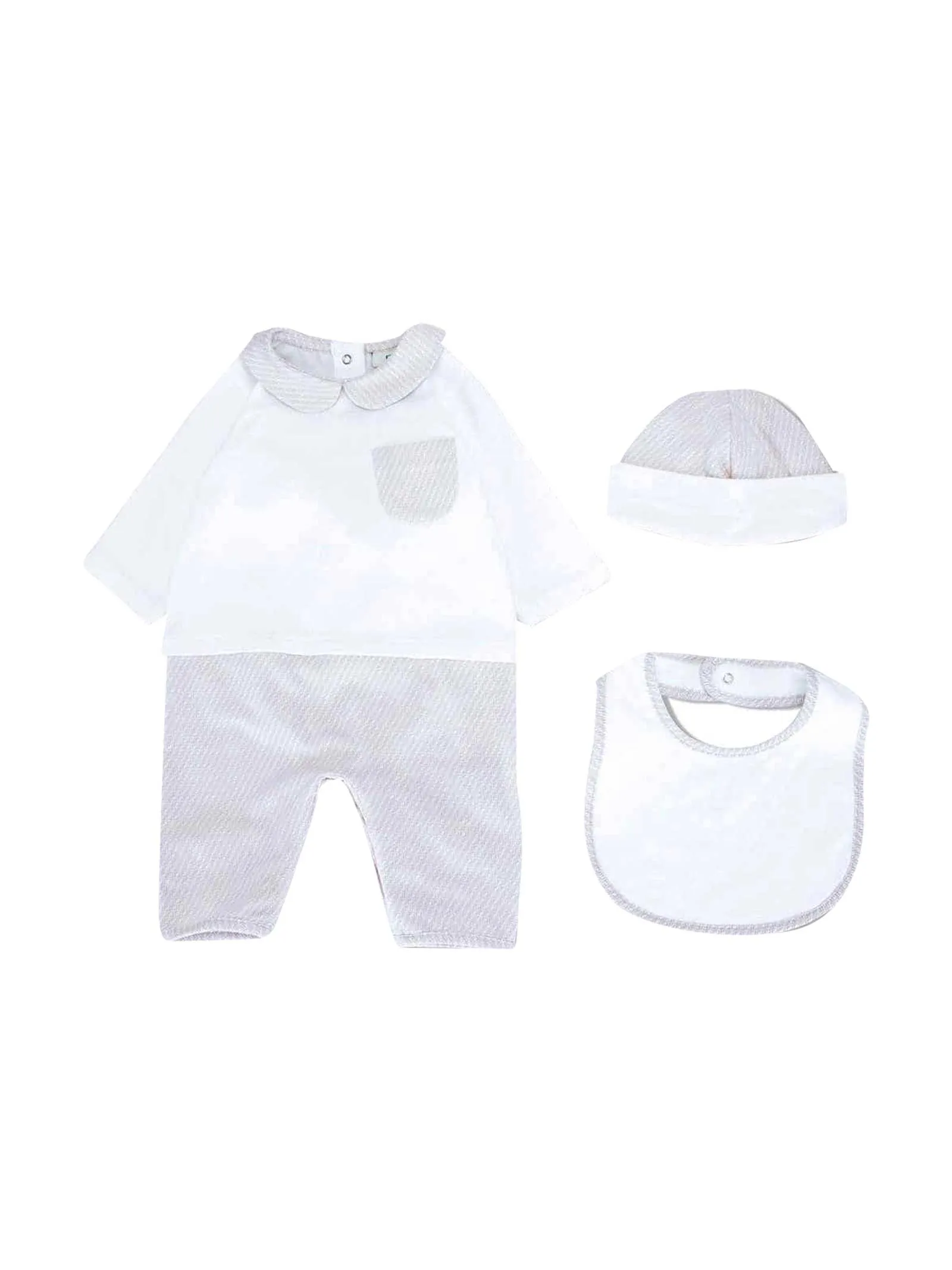 Fendi Kids FF Patterned Babygrow Set