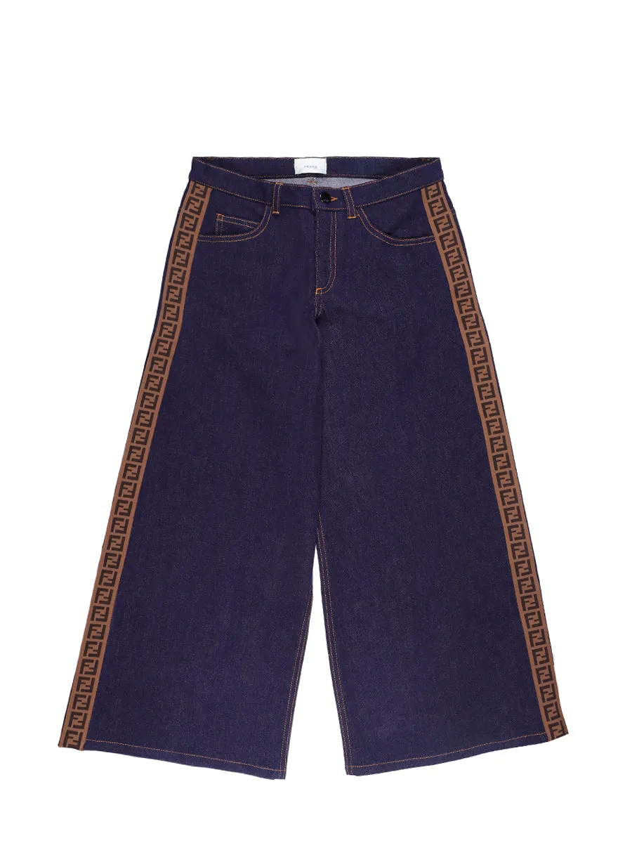 Fendi Kids FF Side Stripe Jeans