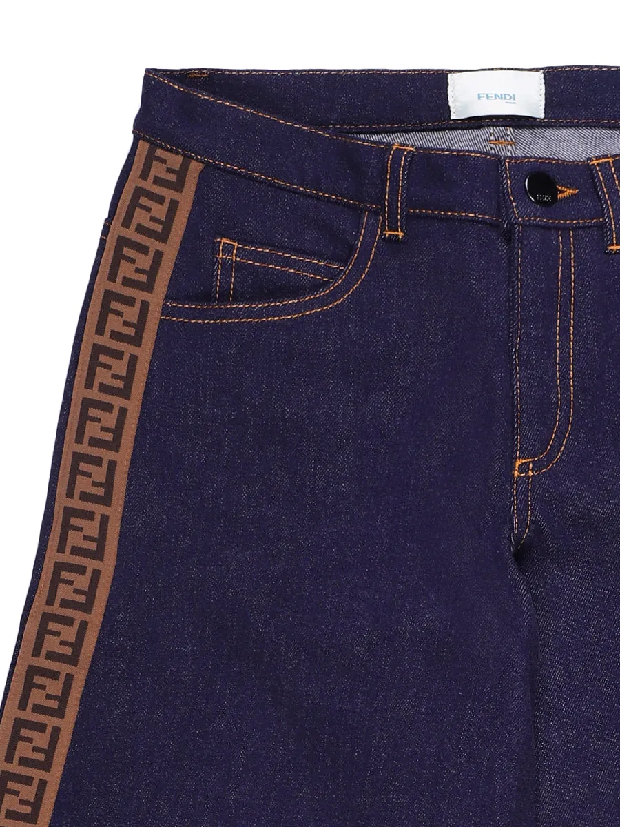 Fendi Kids FF Side Stripe Jeans