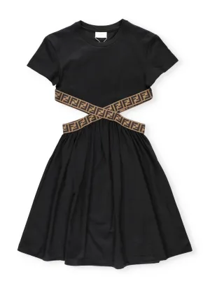 Fendi Kids FF Tape Cut-Out Dress