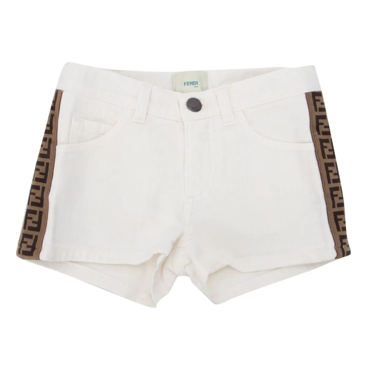 Fendi Kids FF Tape Denim Shorts