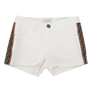 Fendi Kids FF Tape Denim Shorts