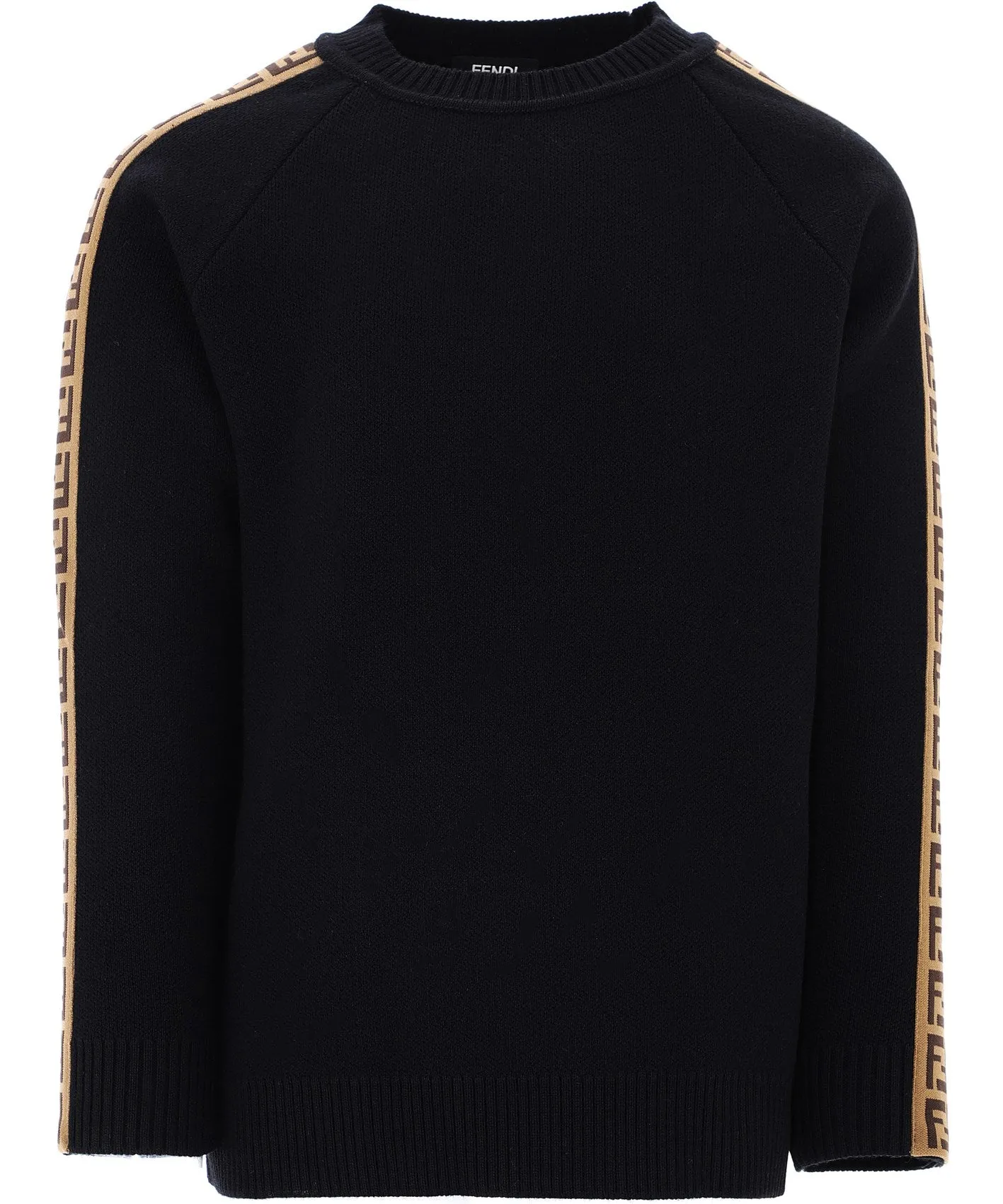 Fendi Kids FF Trim Crewneck Knit Jumper