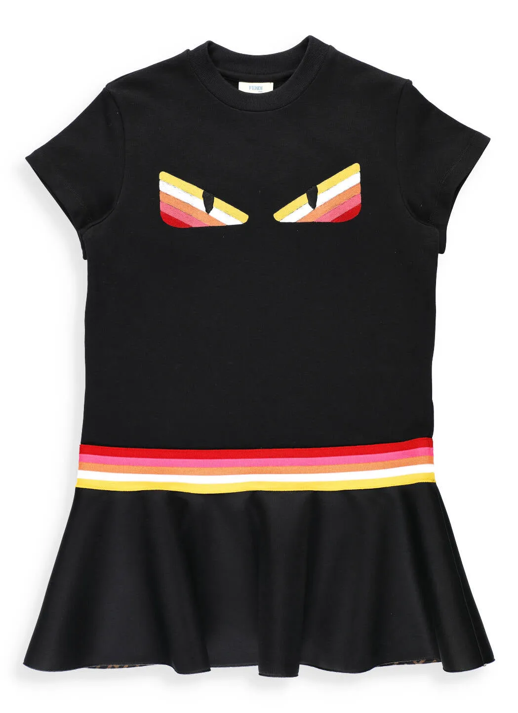 Fendi Kids Flared Eyes Embroidered Dress