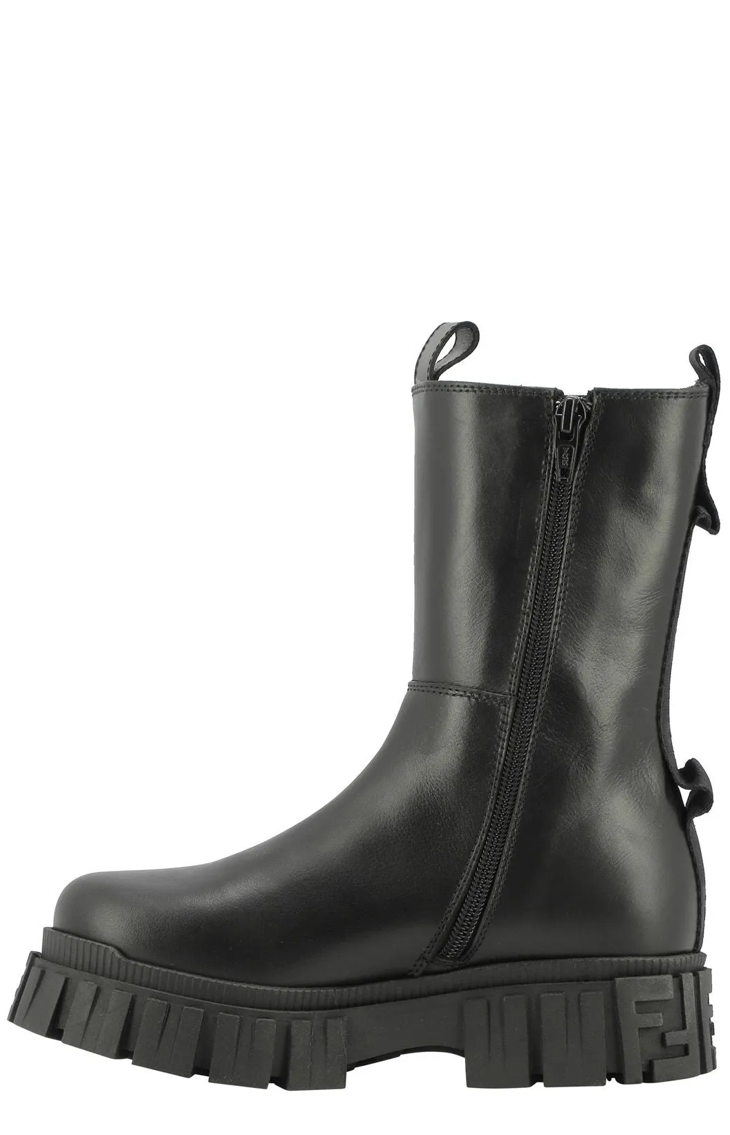 Fendi Kids Logo Detail Chunky Sole Boots