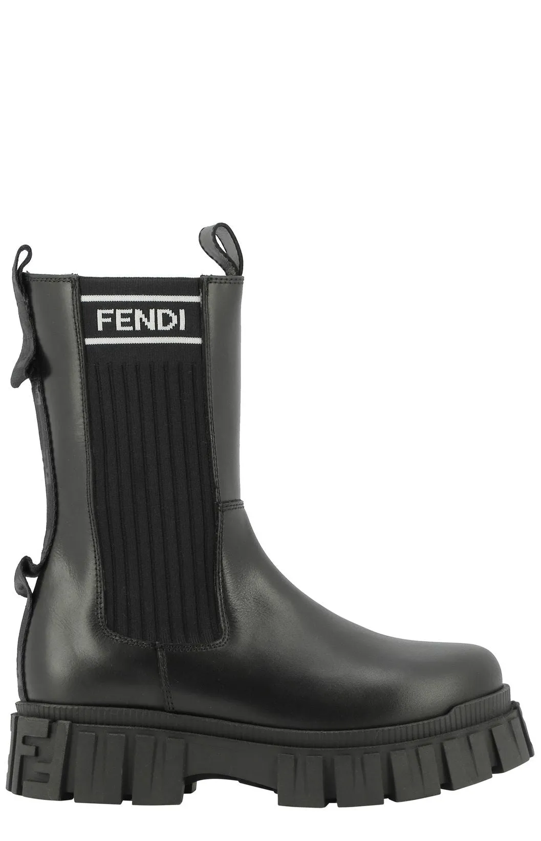 Fendi Kids Logo Detail Chunky Sole Boots