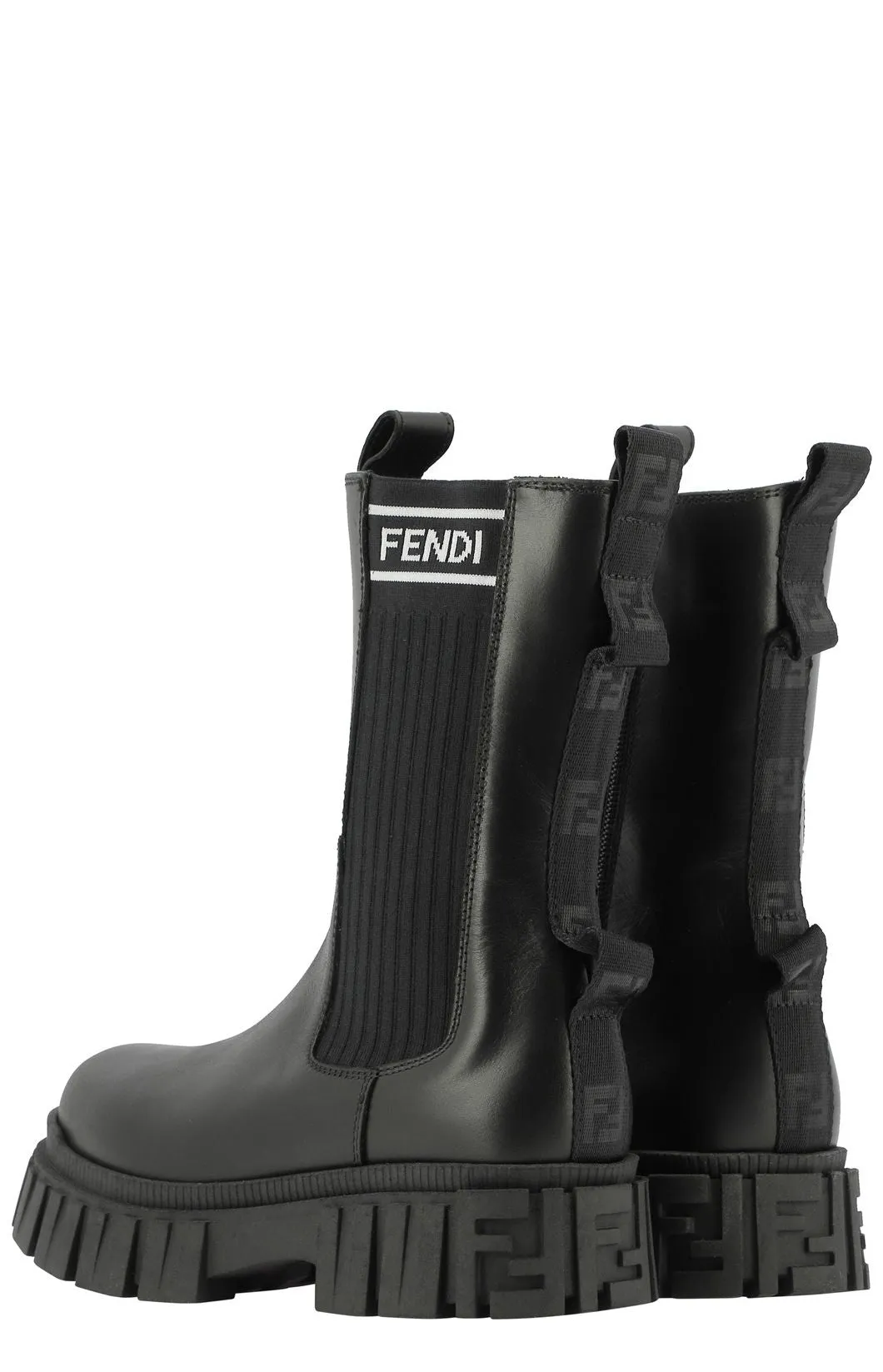 Fendi Kids Logo Detail Chunky Sole Boots