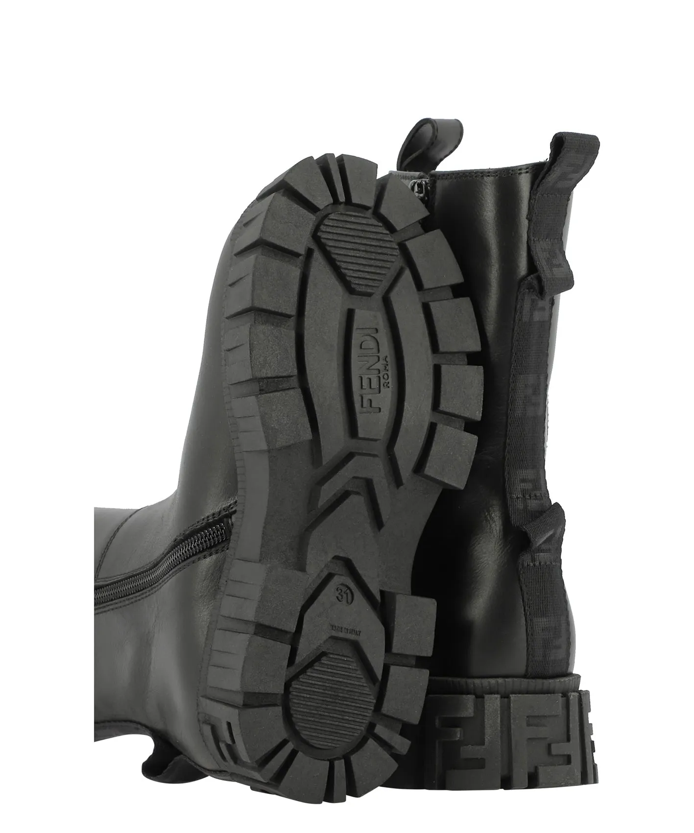 Fendi Kids Logo Detail Chunky Sole Boots