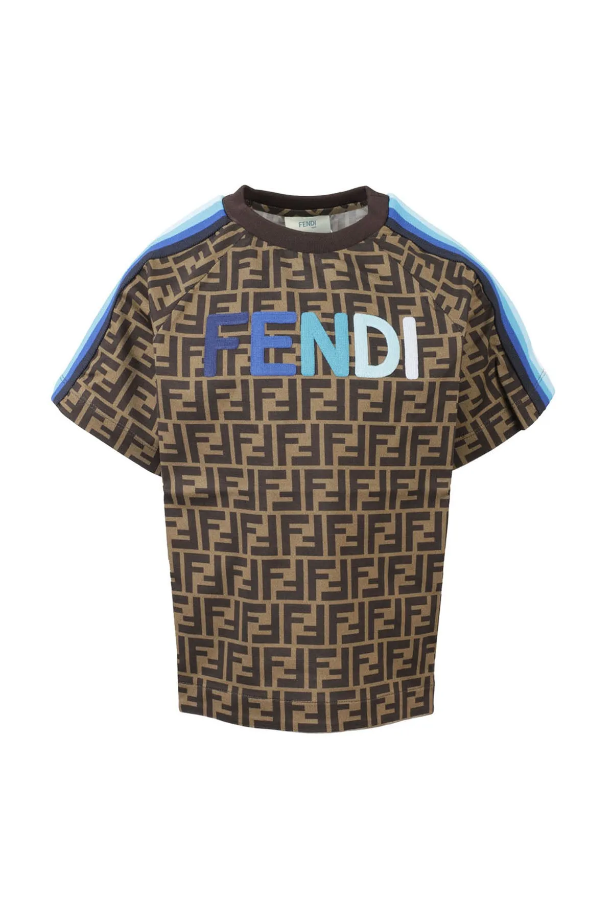 Fendi Kids Logo Detailed Crewneck T-Shirt