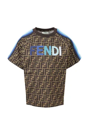 Fendi Kids Logo Detailed Crewneck T-Shirt