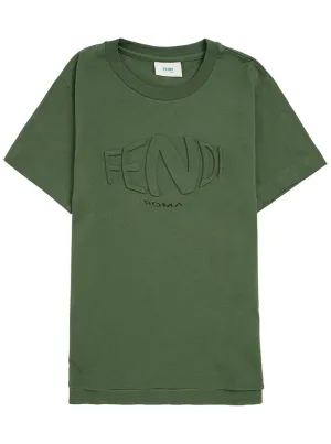 Fendi Kids Logo Embossed T-Shirt