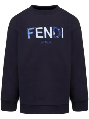 Fendi Kids Logo Embroidered Crewneck Sweatshirt