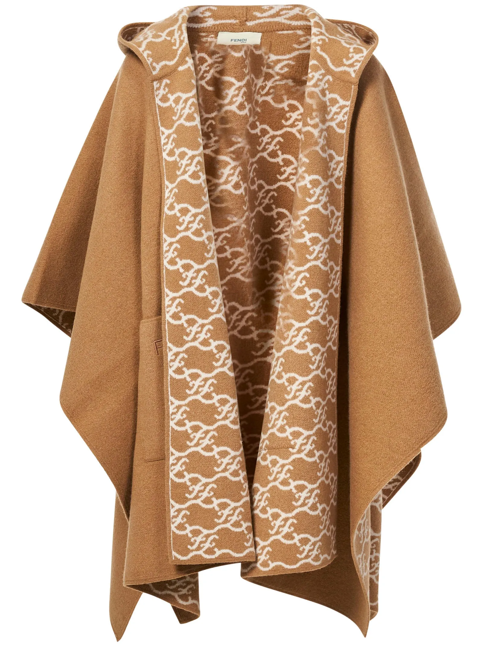 Fendi Kids Logo Embroidered Hooded Coat