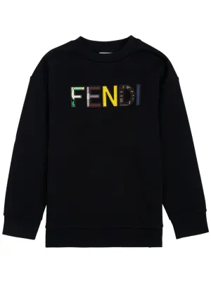 Fendi Kids Logo Embroidered Sweatshirt