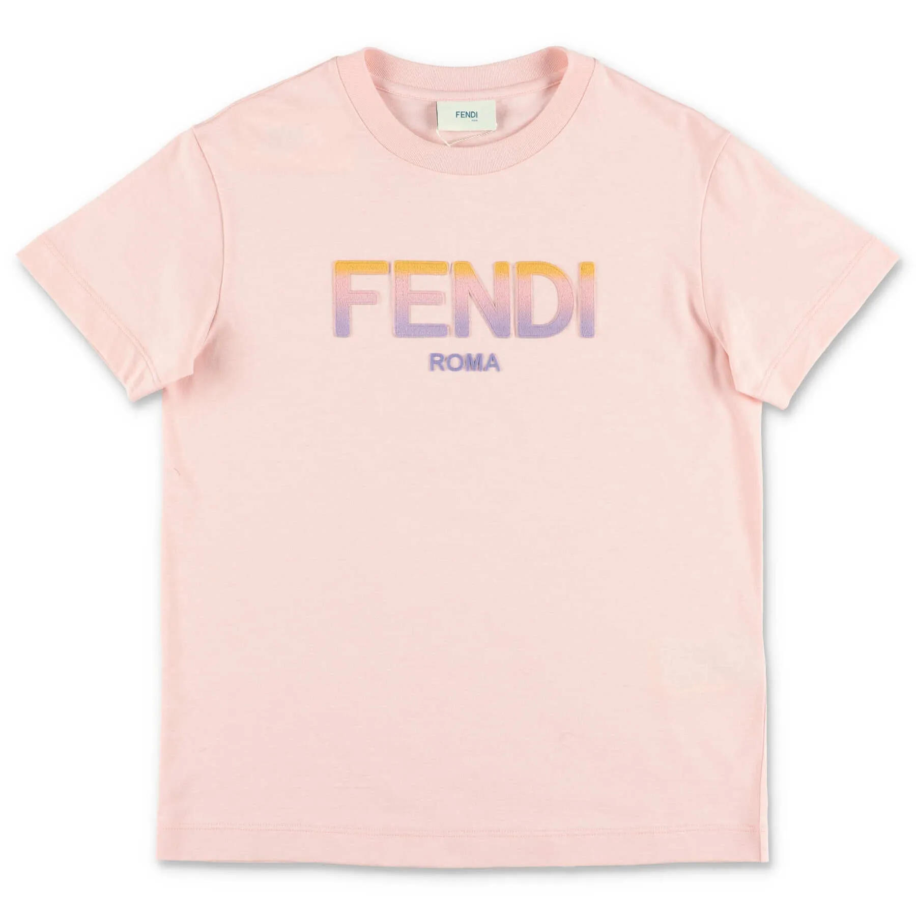 Fendi Kids Logo Printed Crewneck T-Shirt