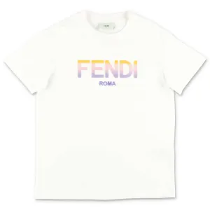 Fendi Kids Logo Printed Crewneck T-Shirt