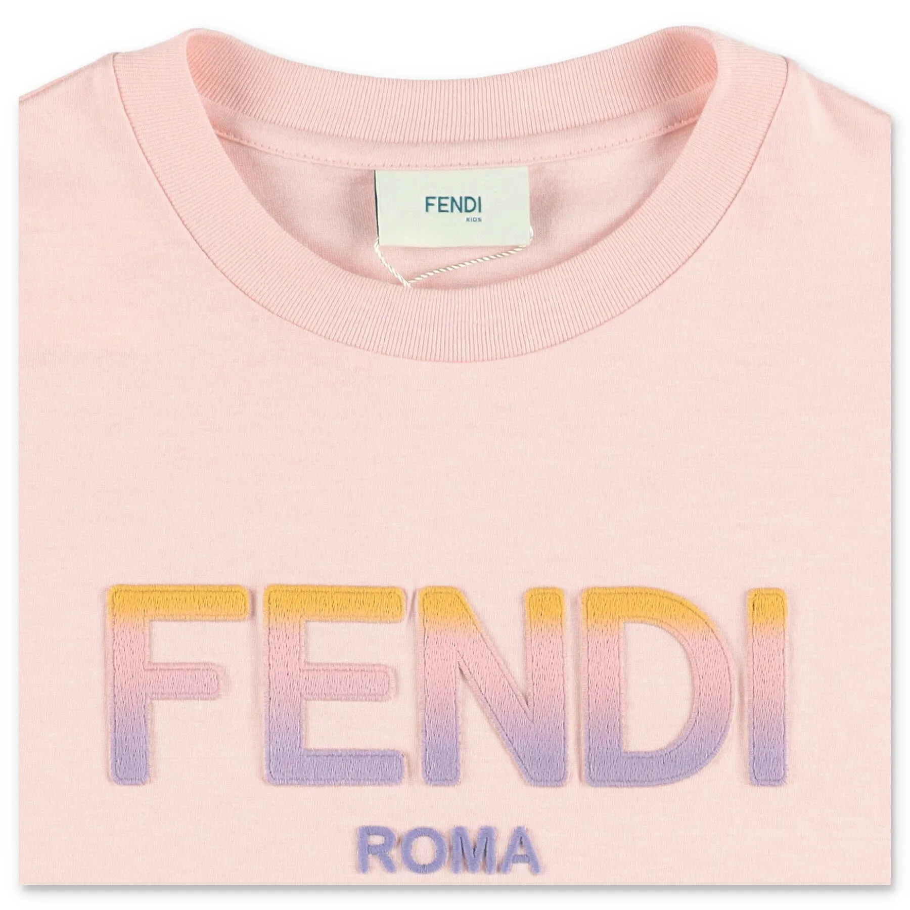 Fendi Kids Logo Printed Crewneck T-Shirt