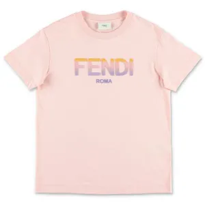 Fendi Kids Logo Printed Crewneck T-Shirt
