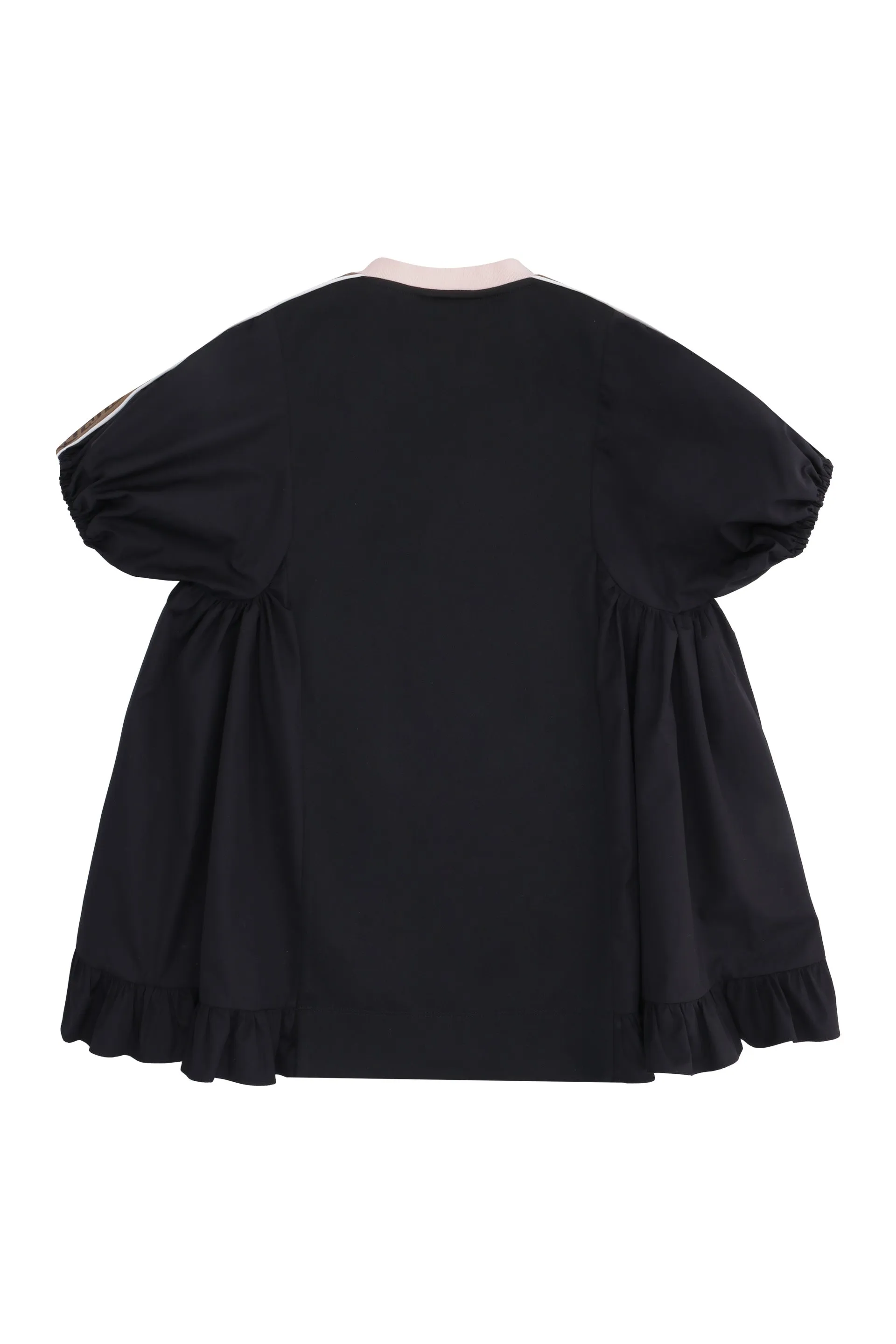 Fendi Kids Logo Printed Ruffled Hem Dress