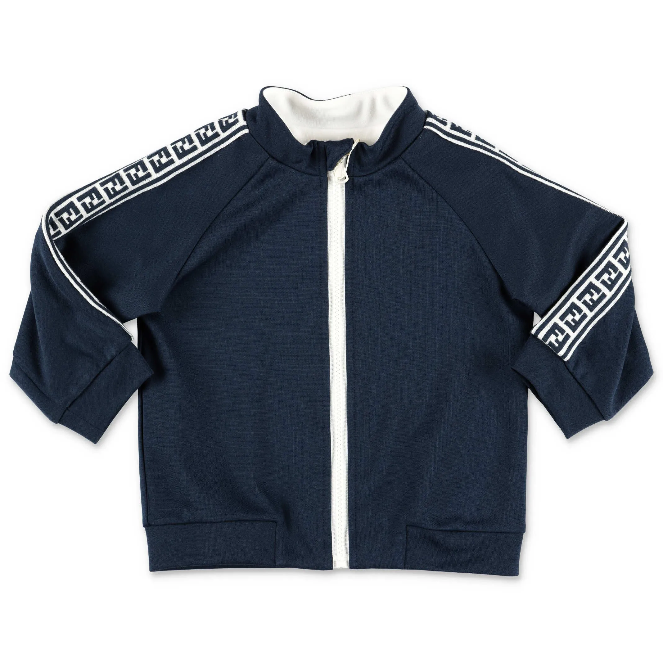 Fendi Kids Logo Tape Zip-Up Jacket