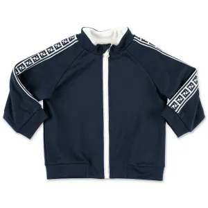 Fendi Kids Logo Tape Zip-Up Jacket
