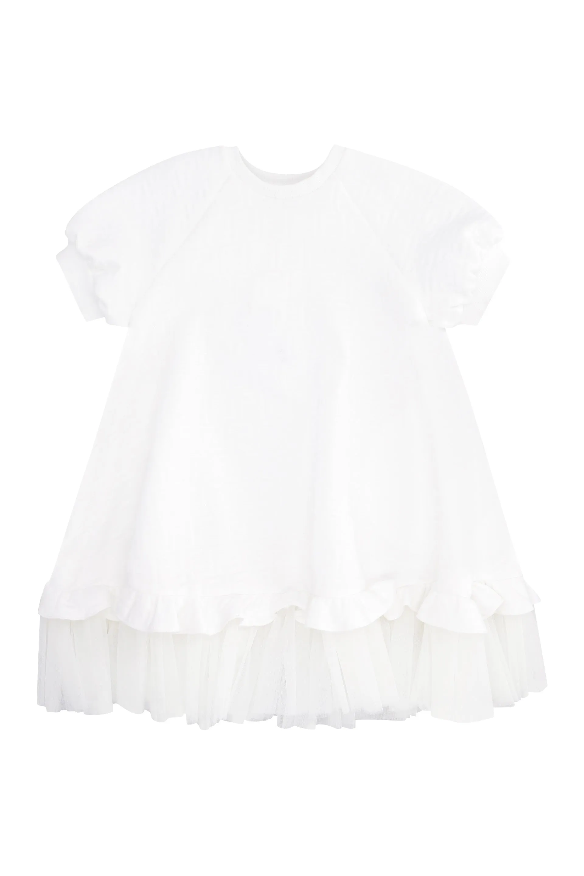 Fendi Kids Ruffled Hem Puffed Sleeve Dress