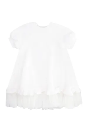 Fendi Kids Ruffled Hem Puffed Sleeve Dress