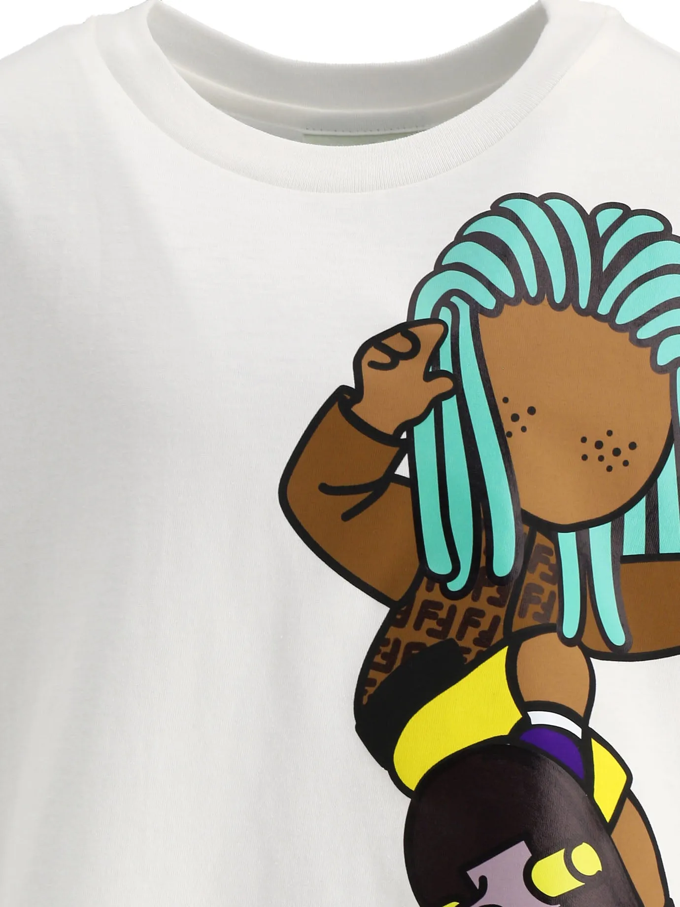 Fendi Kids Skateboard Print Crewneck T-Shirt