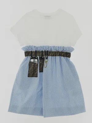 Fendi Kids Striped Crewneck Dress