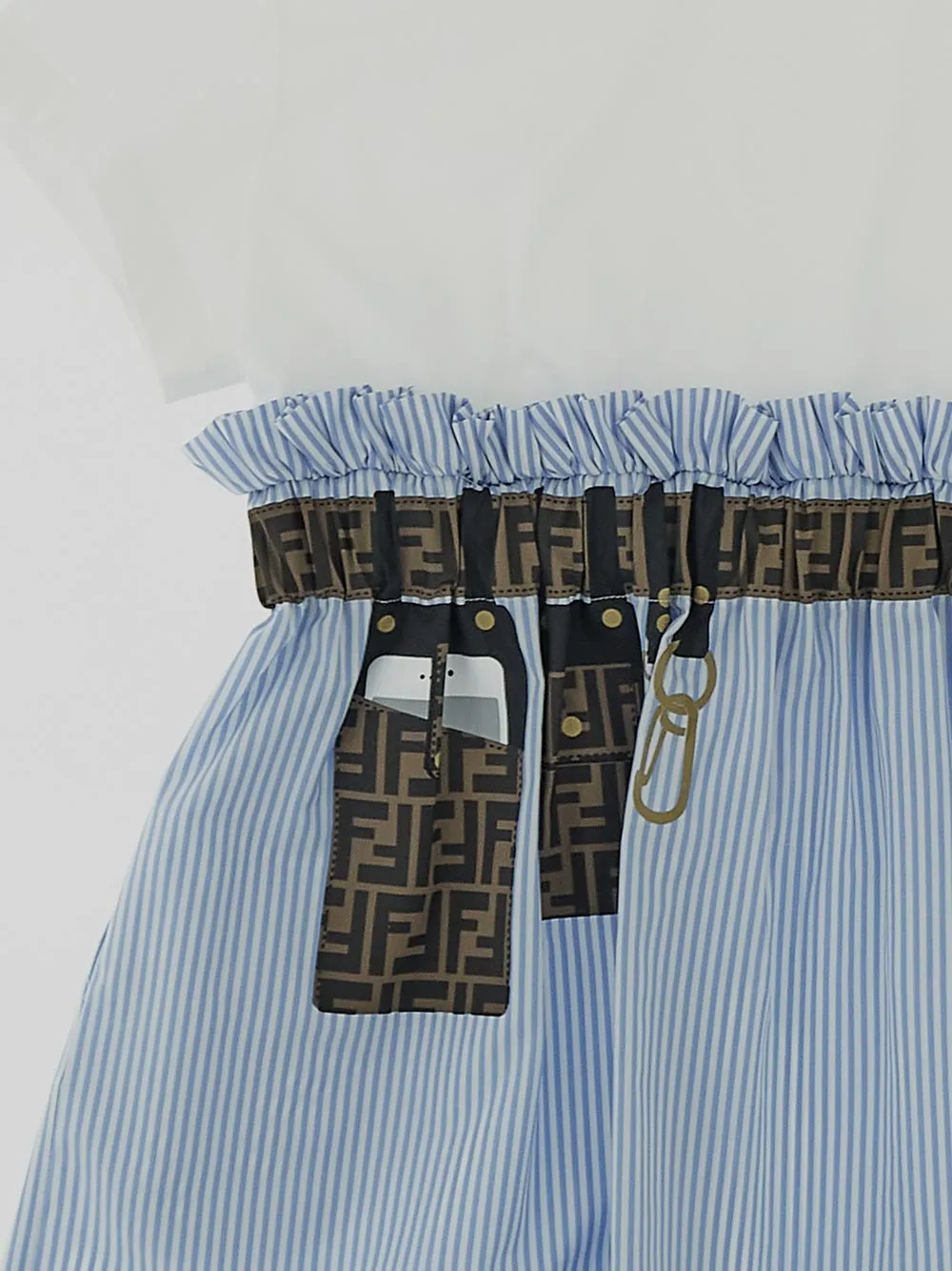 Fendi Kids Striped Crewneck Dress