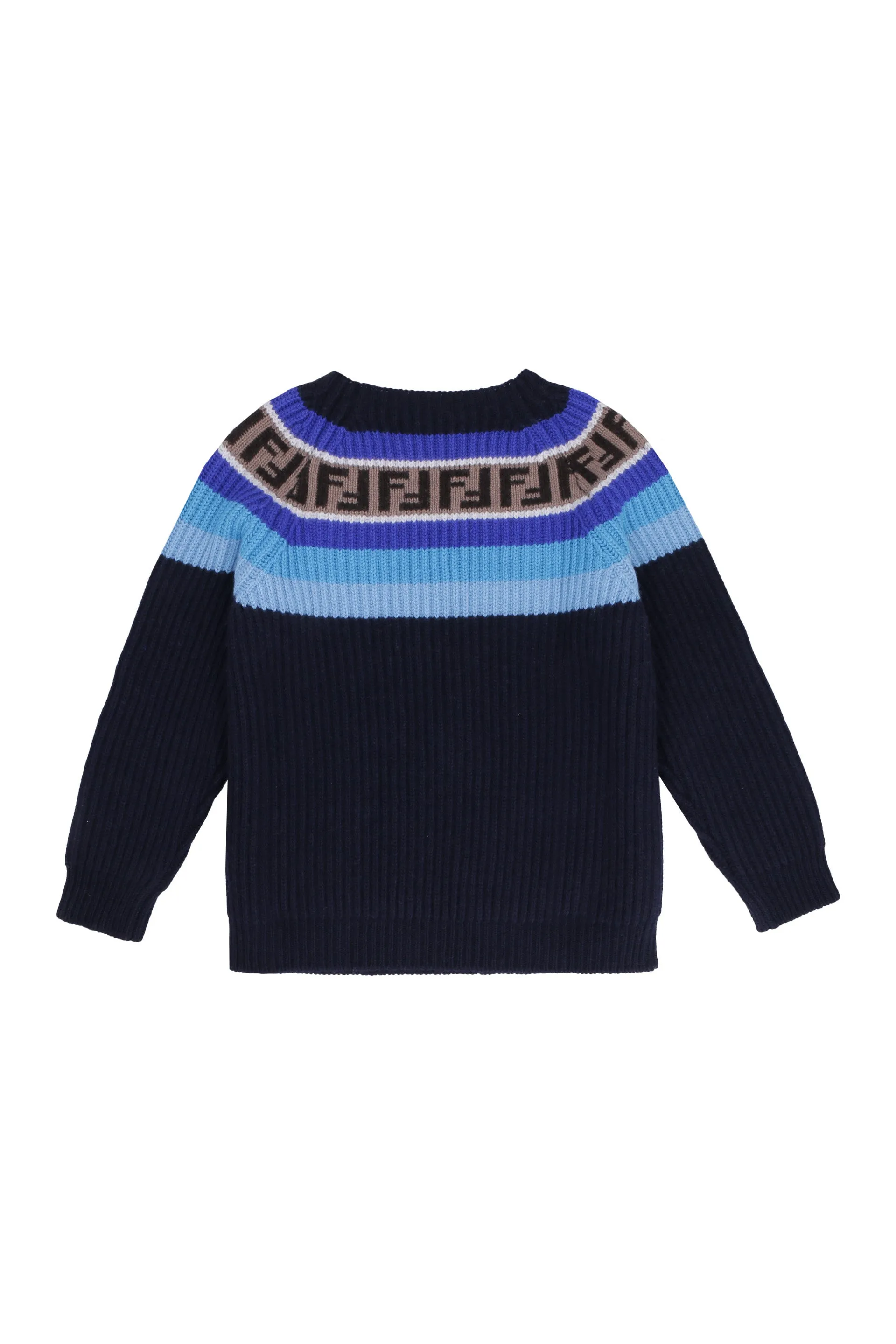 Fendi Kids Striped Rib Knit Jumper
