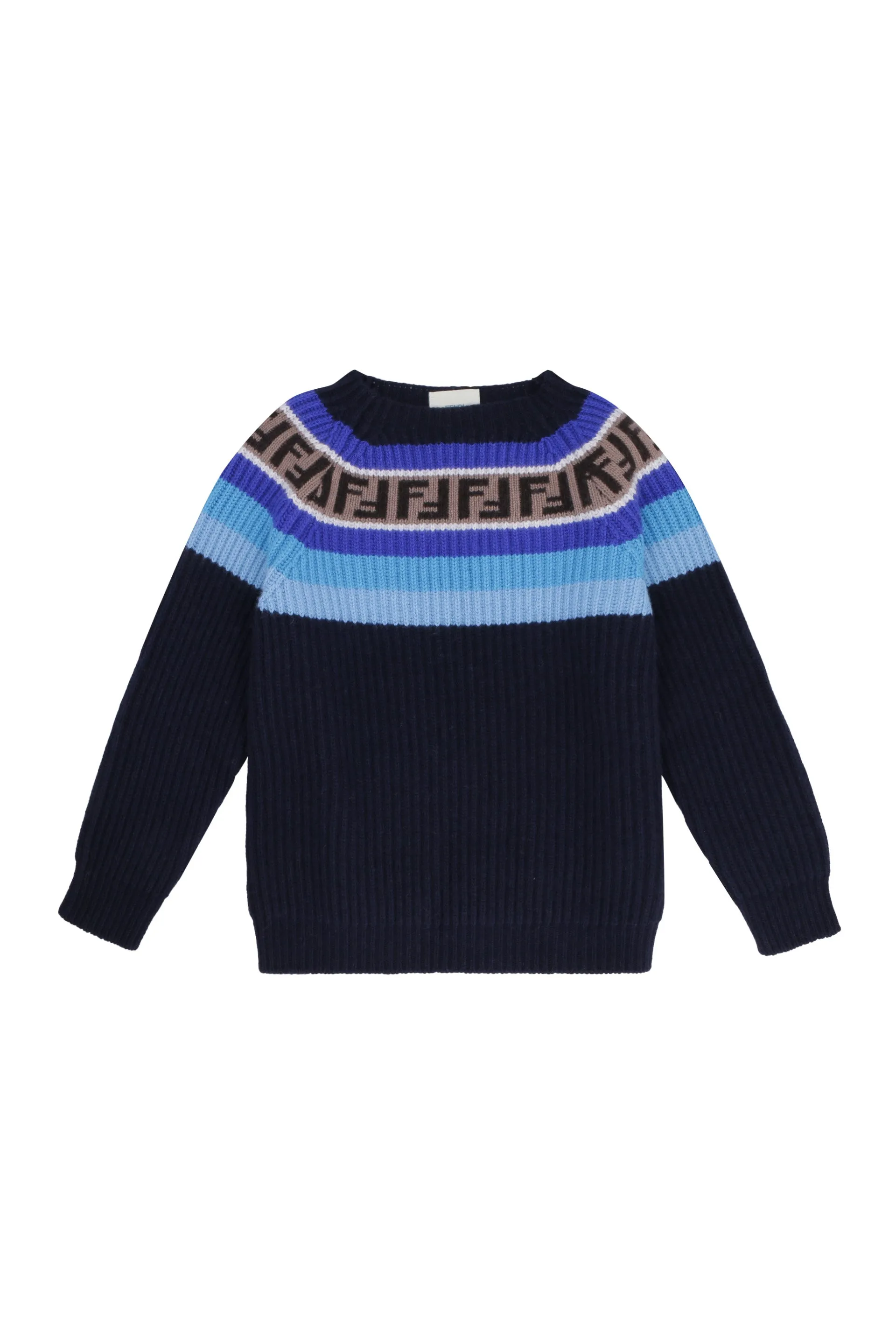 Fendi Kids Striped Rib Knit Jumper