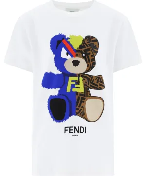 Fendi Kids Teddy Bear Print T-Shirt