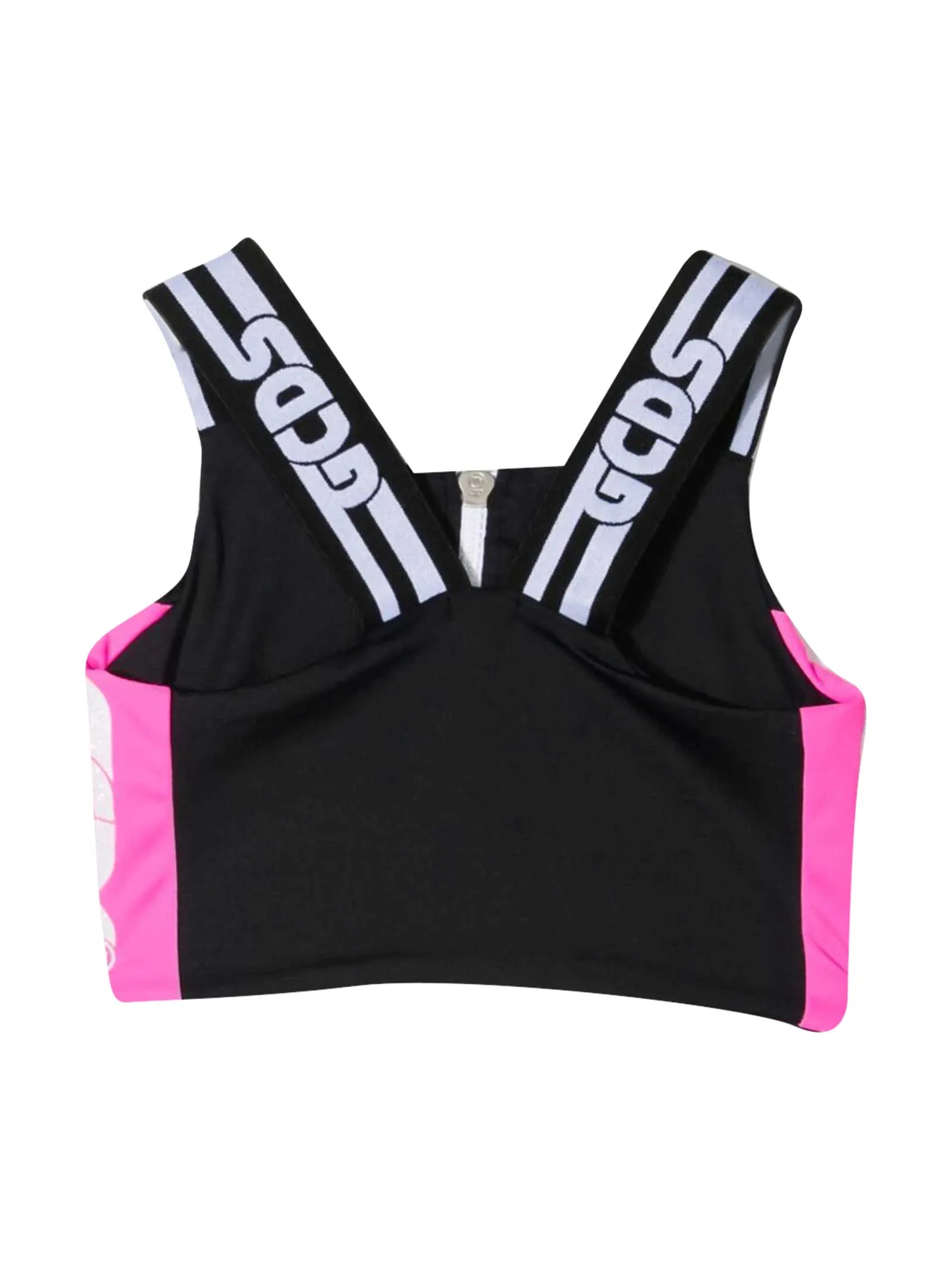 GCDS Kids Logo Printed Crop Top