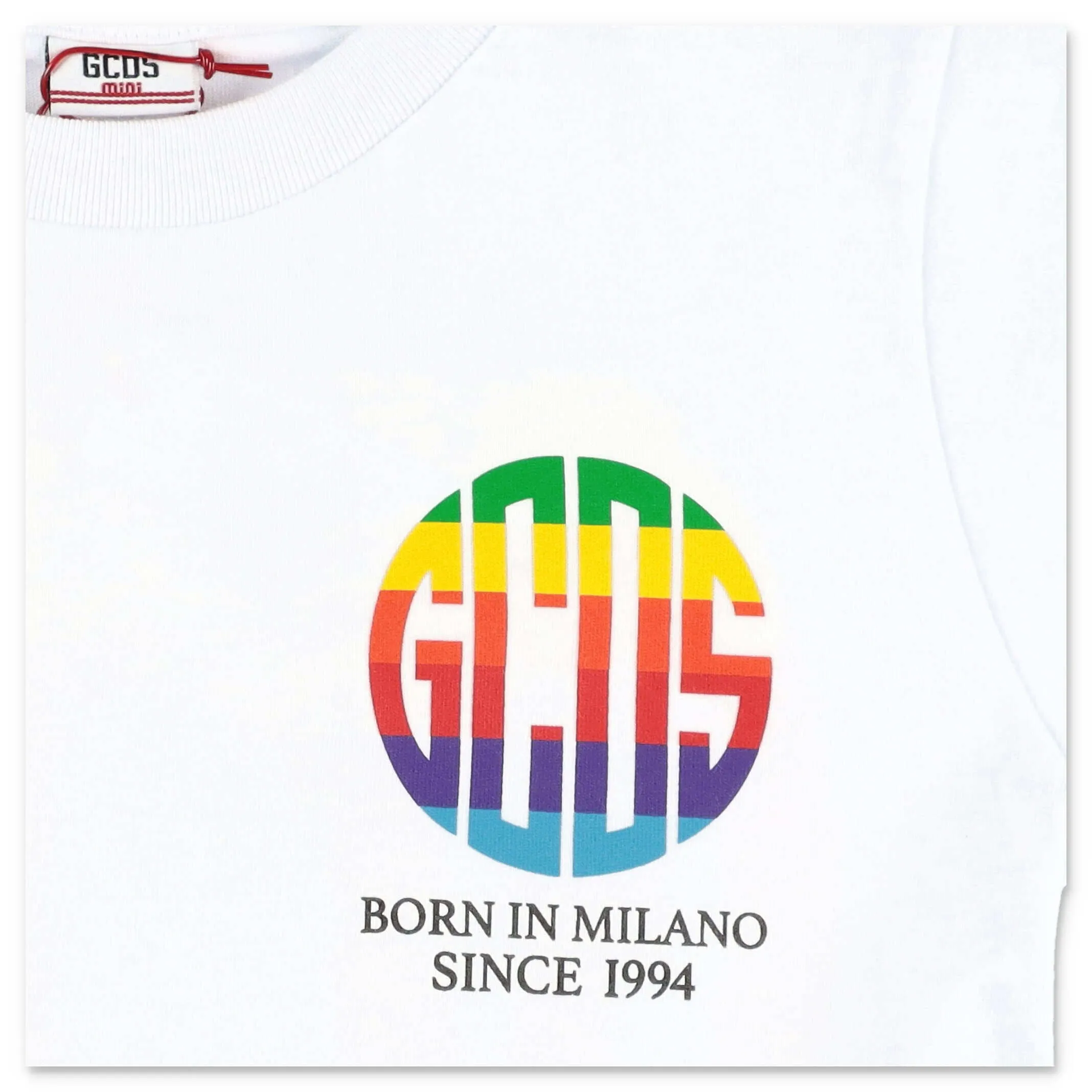 GCDS Kids Rainbow Logo Printed T-Shirt