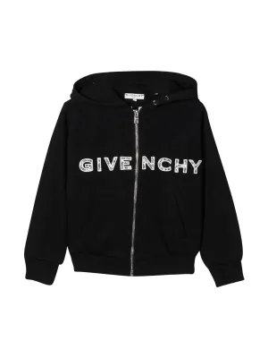 Givenchy Kids Logo Embellished Hooded Bomber Jacket