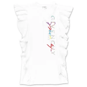 Givenchy Kids Logo Embroidered Ruffled Dress