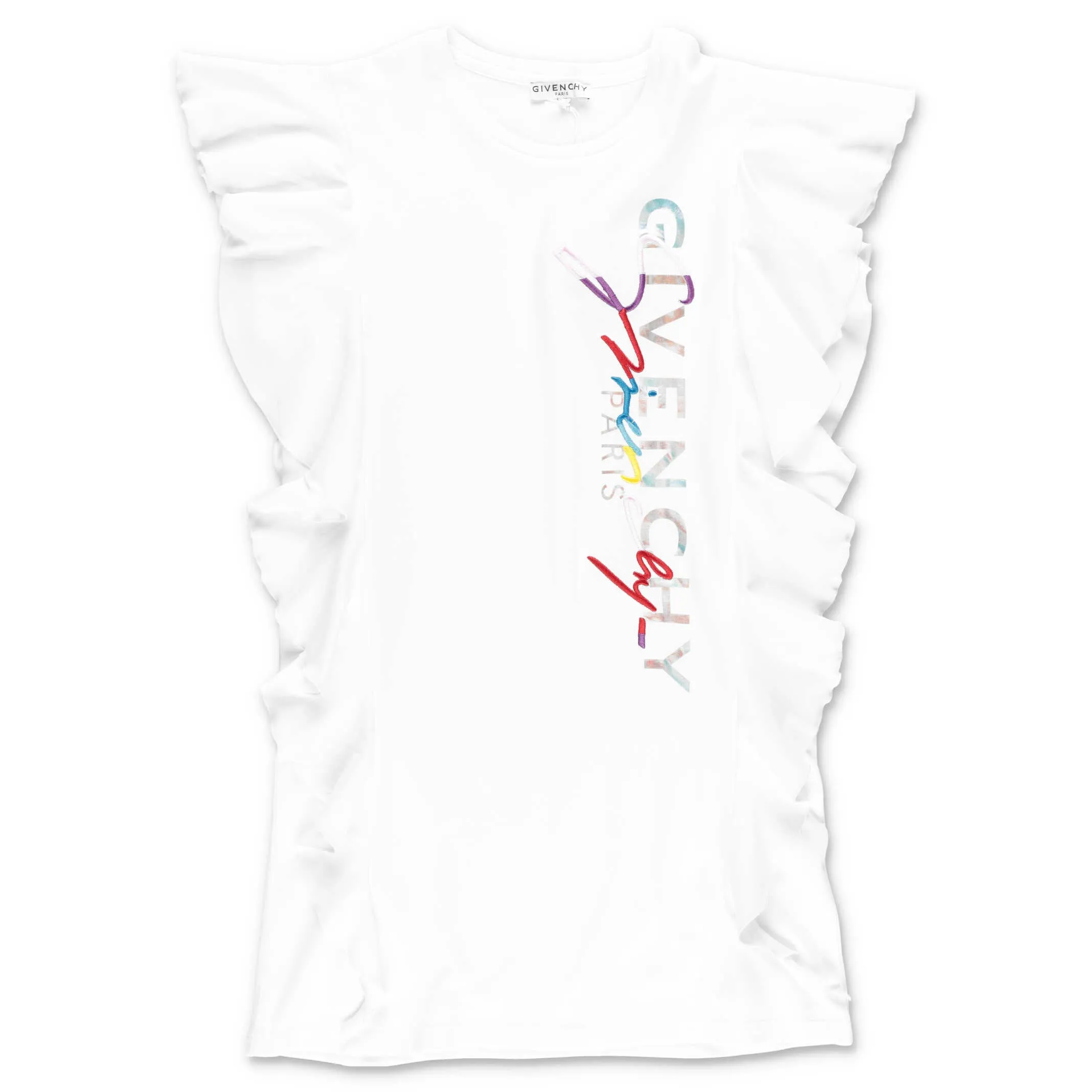 Givenchy Kids Logo Embroidered Ruffled Dress