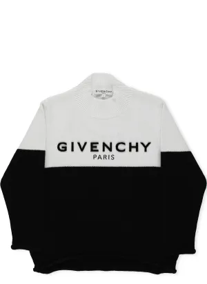Givenchy Kids Logo Intarsia Two-Tone Jumper