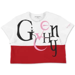 Givenchy Kids Logo Print Two-Tone T-Shirt