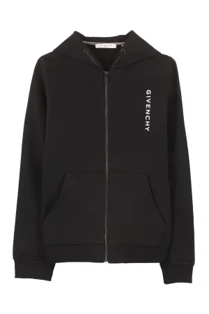 Givenchy Kids Logo Print Zipped Hoodie