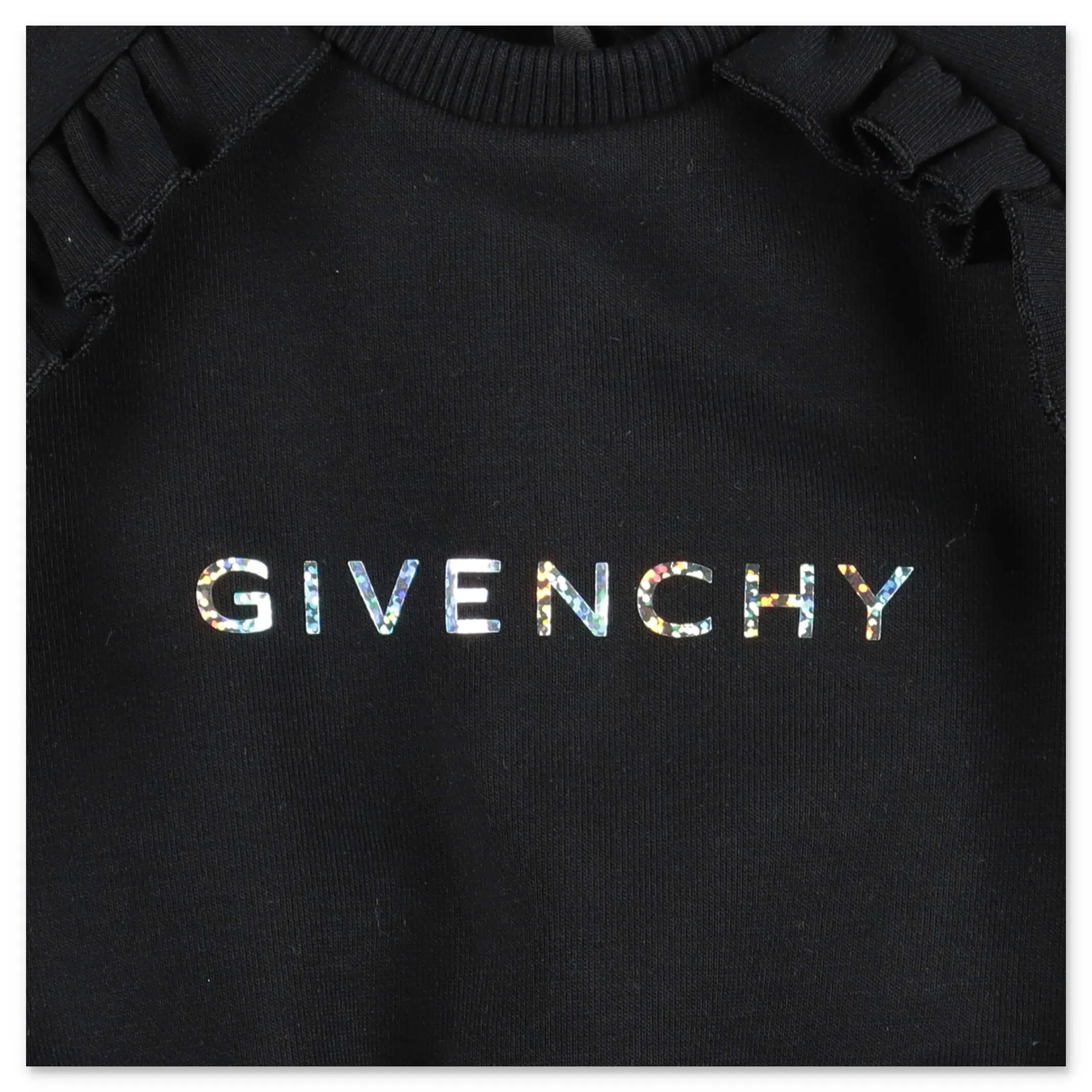 Givenchy Kids Logo Printed Ruffled Crewneck Dress