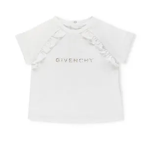 Givenchy Kids Logo Printed Ruffled Crewneck T-Shirt