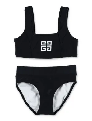 Givenchy Kids Logo Printed Square Neck Bikini Set