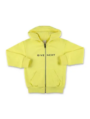 Givenchy Kids Logo Printed Zip Up Hoodie