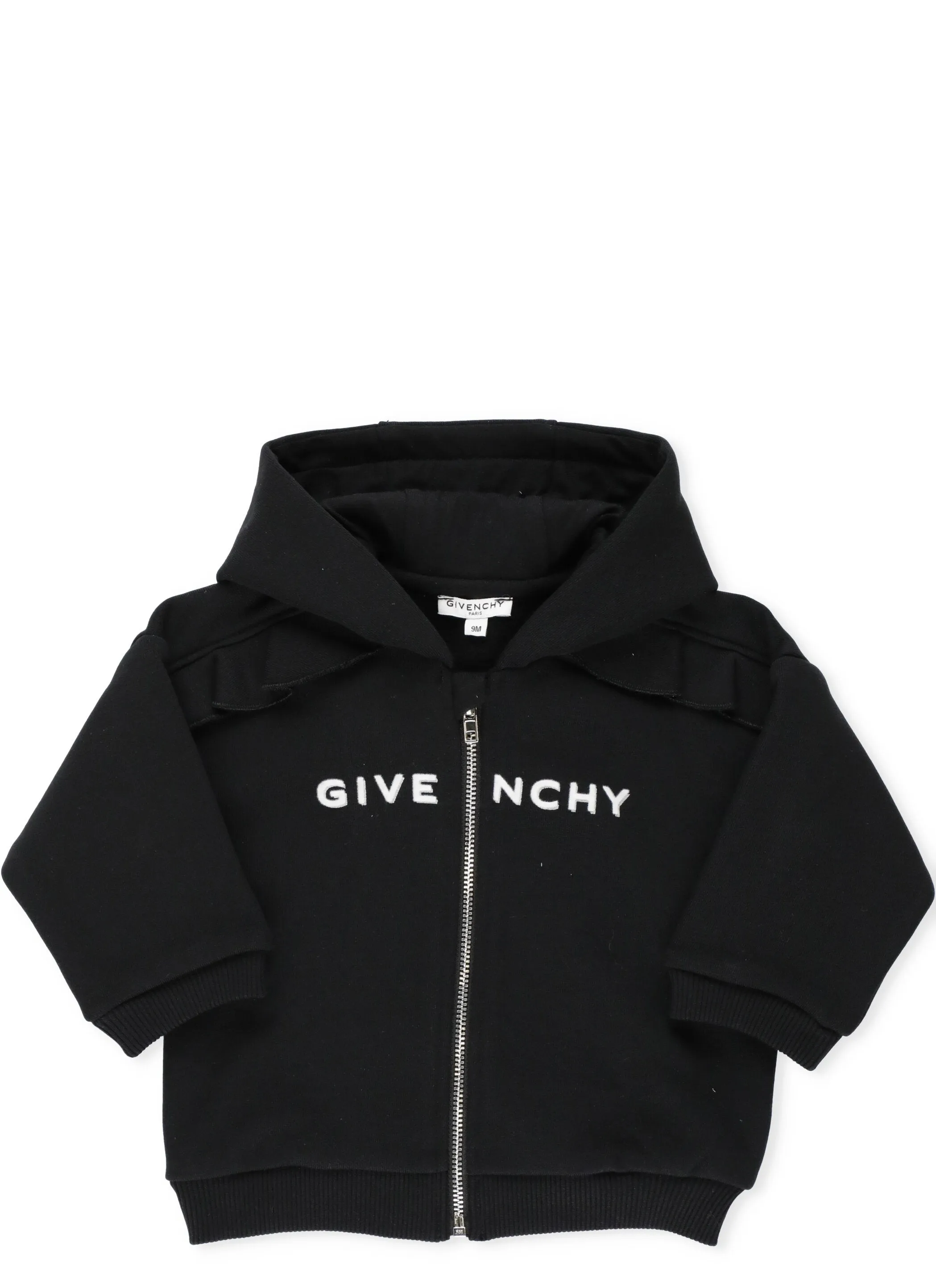 Givenchy Kids Ruffled Logo Printed Zipped Hoodie