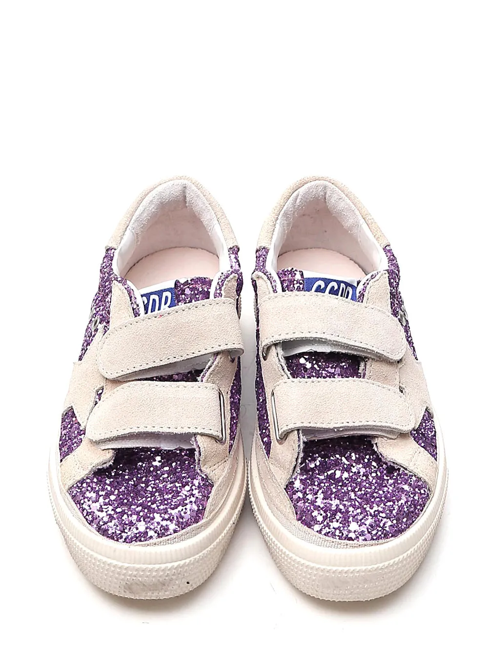 Golden Goose Kids May School Glitter Panel Sneakers