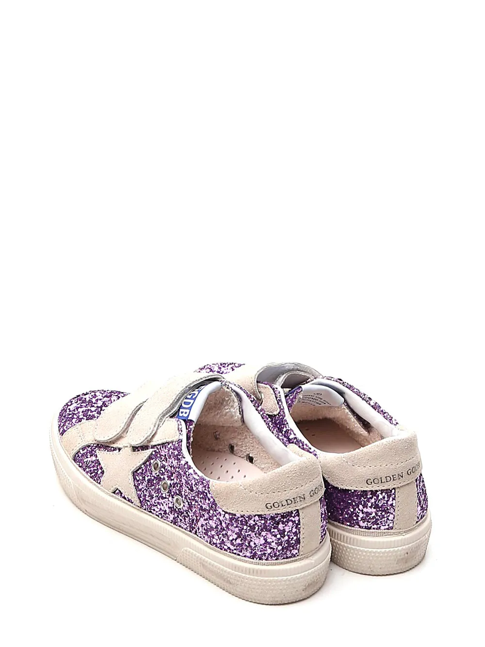 Golden Goose Kids May School Glitter Panel Sneakers
